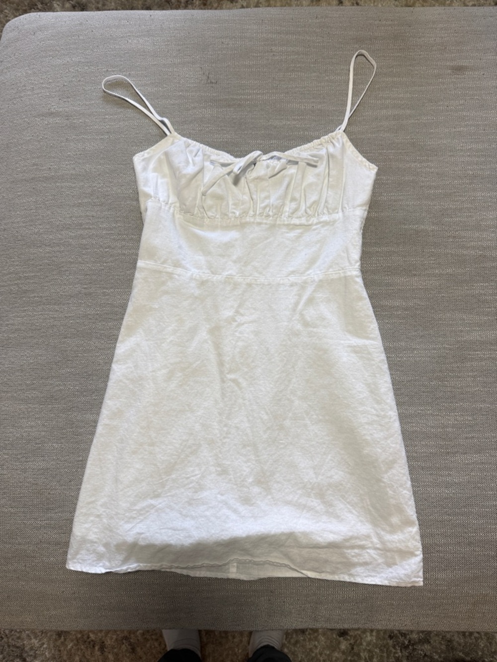 Sunday Best White Spaghetti Strap Mini Dress